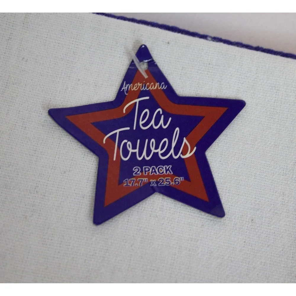 Two Pack Americana Gnome Red White Blue Patriotic July 4th Tea Towels‎ NEW
